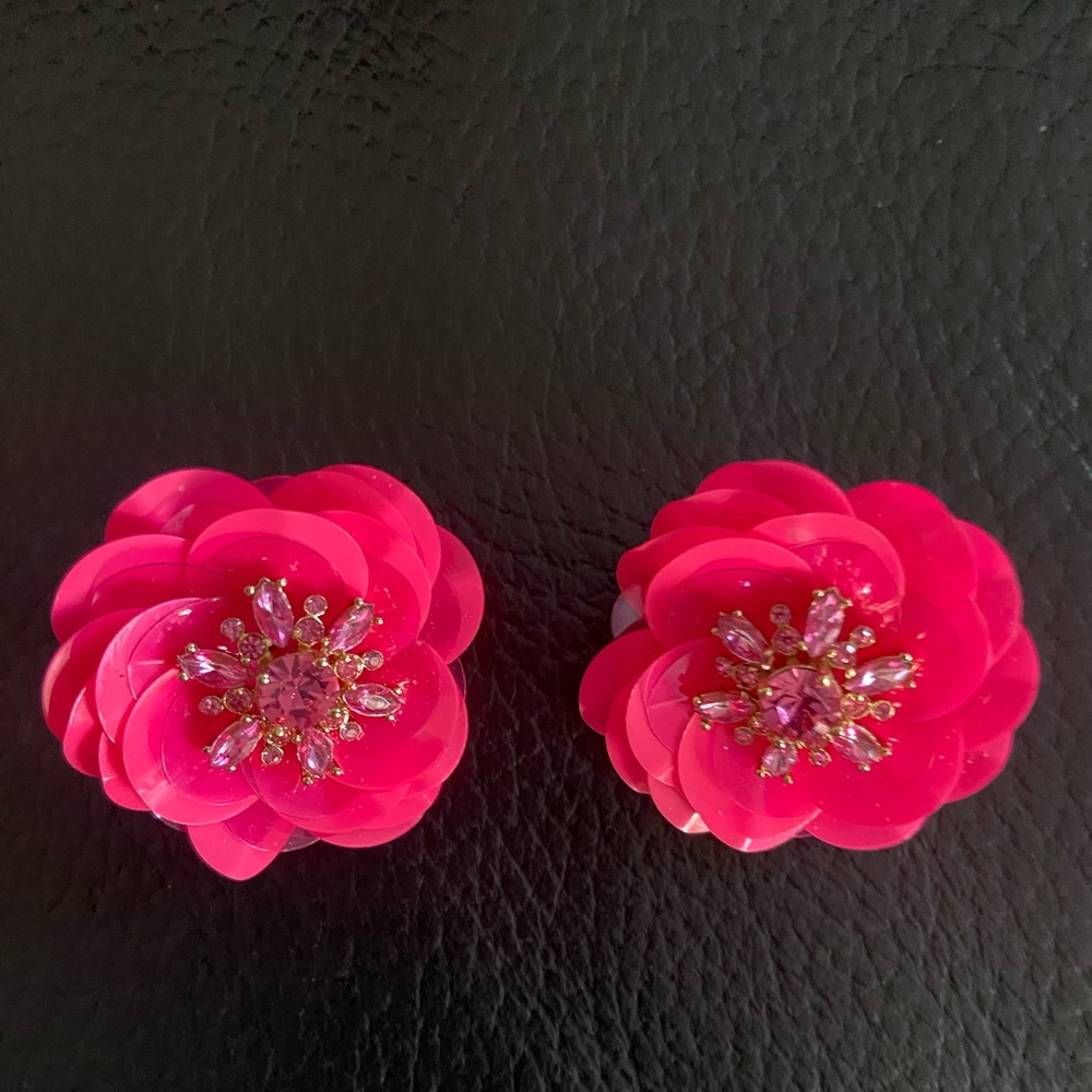 Kate Spade Vibrant Hot Pink Blossom Earrings